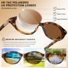image:imageCARFIA Acetate Oval Womens Polarized Sunglasses UV Protection Trendy Designer Retro Handmade Shades Fit Most Face Shapes2 Havana Tortoise Frame Brown Lens
