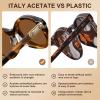 image:imageCARFIA Acetate Oval Womens Polarized Sunglasses UV Protection Trendy Designer Retro Handmade Shades Fit Most Face Shapes2 Havana Tortoise Frame Brown Lens