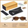 image:imageCARFIA Acetate Oval Womens Polarized Sunglasses UV Protection Trendy Designer Retro Handmade Shades Fit Most Face Shapes2 Havana Tortoise Frame Brown Lens