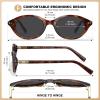 image:imageCARFIA Acetate Oval Womens Polarized Sunglasses UV Protection Trendy Designer Retro Handmade Shades Fit Most Face Shapes3 Dark Havana Tortoise Frame Grey Lens
