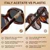image:imageCARFIA Acetate Oval Womens Polarized Sunglasses UV Protection Trendy Designer Retro Handmade Shades Fit Most Face Shapes3 Dark Havana Tortoise Frame Grey Lens