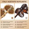 image:imageCARFIA Acetate Oval Womens Polarized Sunglasses UV Protection Trendy Designer Retro Handmade Shades Fit Most Face Shapes4 Tricolor Checkered Frame Brown Lens
