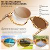 image:imageCARFIA Acetate Oval Womens Polarized Sunglasses UV Protection Trendy Designer Retro Handmade Shades Fit Most Face Shapes4 Tricolor Checkered Frame Brown Lens