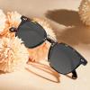 image:imageCARFIA Round Acetate Small Face Polarized Sunglasses for Women Fashion Retro Metal Bridge Shades CA501511 Gray Lens