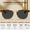 image:imageCARFIA Round Acetate Small Face Polarized Sunglasses for Women Fashion Retro Metal Bridge Shades CA501512 Yellow Tortoise Frame Gray Lens
