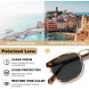 image:imageCARFIA Round Acetate Small Face Polarized Sunglasses for Women Fashion Retro Metal Bridge Shades CA501512 Yellow Tortoise Frame Gray Lens