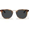image:imageCARFIA Round Acetate Small Face Polarized Sunglasses for Women Fashion Retro Metal Bridge Shades CA501512 Yellow Tortoise Frame Gray Lens