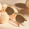 image:imageCARFIA Round Acetate Small Face Polarized Sunglasses for Women Fashion Retro Metal Bridge Shades CA501521 Transparent Tea Frame Brown Lens