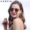 image:imageCARFIA Round Acetate Small Face Polarized Sunglasses for Women Fashion Retro Metal Bridge Shades CA501521 Transparent Tea Frame Brown Lens
