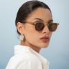 image:imageCARFIA Round Acetate Small Face Polarized Sunglasses for Women Fashion Retro Metal Bridge Shades CA501521 Transparent Tea Frame Brown Lens
