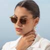 image:imageCARFIA Round Acetate Small Face Polarized Sunglasses for Women Fashion Retro Metal Bridge Shades CA501521 Transparent Tea Frame Brown Lens