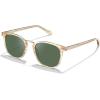 image:imageCARFIA Round Acetate Small Face Polarized Sunglasses for Women Fashion Retro Metal Bridge Shades CA501522 Transparent Tea Frame Green Lens