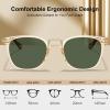 image:imageCARFIA Round Acetate Small Face Polarized Sunglasses for Women Fashion Retro Metal Bridge Shades CA501522 Transparent Tea Frame Green Lens