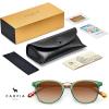 image:imageCARFIA Round Acetate Small Face Polarized Sunglasses for Women Fashion Retro Metal Bridge Shades CA501551 Crystal Green Frame Brown Gradient Lens