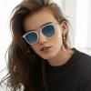image:imageCARFIA Round Acetate Small Face Polarized Sunglasses for Women Fashion Retro Metal Bridge Shades CA501552 Blue Hetian Jade Frame Blue Gradient Lens