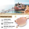image:imageCARFIA Round Acetate Small Face Polarized Sunglasses for Women Fashion Retro Metal Bridge Shades CA501562 Pink Mirror