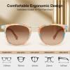 image:imageCARFIA Round Acetate Small Face Polarized Sunglasses for Women Fashion Retro Metal Bridge Shades CA50157 Orange Blue Frame Brown Gradient Lens
