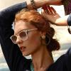image:imageCARFIA Round Acetate Small Face Polarized Sunglasses for Women Fashion Retro Metal Bridge Shades CA50157 Orange Blue Frame Brown Gradient Lens
