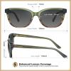 image:imageCARFIA Designer Acetate Womens Polarized Sunglasses Fit Most Face Shapes Trendy Shades UV Protection Hypoallergenic Handmade7 Greenbrown Floral Frame Gradient Grey Lens