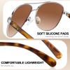 image:imageCARFIA Retro Trendy Pilot Sunglasses for Women Polarized UV Protection Lightweight Outdoor Driving Lady Sunnies Metal Frame11 Silver Frame Gradient Brown Lens