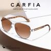 image:imageCARFIA Retro Trendy Pilot Sunglasses for Women Polarized UV Protection Lightweight Outdoor Driving Lady Sunnies Metal Frame11 Silver Frame Gradient Brown Lens