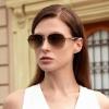 image:imageCARFIA Retro Trendy Pilot Sunglasses for Women Polarized UV Protection Lightweight Outdoor Driving Lady Sunnies Metal Frame91pink Tortoise Frame Brown Lens