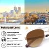 image:imageCARFIA Retro Trendy Pilot Sunglasses for Women Polarized UV Protection Lightweight Outdoor Driving Lady Sunnies Metal Frame91pink Tortoise Frame Brown Lens