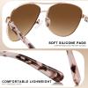 image:imageCARFIA Retro Trendy Pilot Sunglasses for Women Polarized UV Protection Lightweight Outdoor Driving Lady Sunnies Metal Frame91pink Tortoise Frame Brown Lens