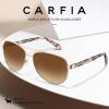 image:imageCARFIA Retro Trendy Pilot Sunglasses for Women Polarized UV Protection Lightweight Outdoor Driving Lady Sunnies Metal Frame91pink Tortoise Frame Brown Lens