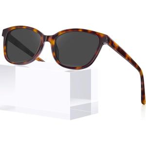 image:imageCARFIA Designer Acetate Womens Polarized Sunglasses Fit Most Face Shapes Trendy Shades UV Protection Hypoallergenic Handmade6 Havana Tortoise Frame Grey Lens