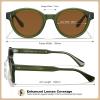 image:imageCARFIA Acetate Small Face Polarized Sunglasses for Women UV Protection Trendy Retro Designer Shades CA54031 Transparent Green Frame Brown Lens