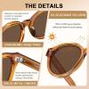 image:imageCARFIA Acetate Small Face Polarized Sunglasses for Women UV Protection Trendy Retro Designer Shades CA540321 Transparent Orange Frame Brown Lens