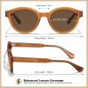 image:imageCARFIA Acetate Small Face Polarized Sunglasses for Women UV Protection Trendy Retro Designer Shades CA540321 Transparent Orange Frame Brown Lens