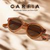 image:imageCARFIA Acetate Small Face Polarized Sunglasses for Women UV Protection Trendy Retro Designer Shades CA540321 Transparent Orange Frame Brown Lens