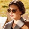 image:imageCARFIA Acetate Small Face Polarized Sunglasses for Women UV Protection Trendy Retro Designer Shades CA540321 Transparent Orange Frame Brown Lens