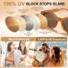 image:imageCARFIA Acetate Small Face Polarized Sunglasses for Women UV Protection Trendy Retro Designer Shades CA540321 Transparent Orange Frame Brown Lens