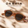image:imageCARFIA Acetate Small Face Polarized Sunglasses for Women UV Protection Trendy Retro Designer Shades CA540322 Transparent Orange Frame Grey Lens