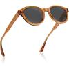 image:imageCARFIA Acetate Small Face Polarized Sunglasses for Women UV Protection Trendy Retro Designer Shades CA540322 Transparent Orange Frame Grey Lens