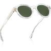 image:imageCARFIA Acetate Small Face Polarized Sunglasses for Women UV Protection Trendy Retro Designer Shades CA540331 Transparent Frame Green Lens