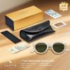 image:imageCARFIA Acetate Small Face Polarized Sunglasses for Women UV Protection Trendy Retro Designer Shades CA540331 Transparent Frame Green Lens