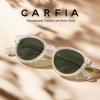 image:imageCARFIA Acetate Small Face Polarized Sunglasses for Women UV Protection Trendy Retro Designer Shades CA540331 Transparent Frame Green Lens