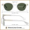 image:imageCARFIA Acetate Small Face Polarized Sunglasses for Women UV Protection Trendy Retro Designer Shades CA540331 Transparent Frame Green Lens