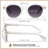 image:imageCARFIA Acetate Small Face Polarized Sunglasses for Women UV Protection Trendy Retro Designer Shades CA540332 Transparent Frame Grey Gradient Lens