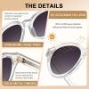 image:imageCARFIA Acetate Small Face Polarized Sunglasses for Women UV Protection Trendy Retro Designer Shades CA540332 Transparent Frame Grey Gradient Lens