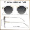 image:imageCARFIA Double Bridge Acetate Polarized Sunglasses for Men UV Protection Retro Cool Male Eyewears Metal Brow Round Sunnies2 Transparent Frame Gradient Grey Lens