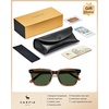 image:imageCARFIA Retro Acetate Polarized Sunglasses for Men UV Protection Square Classic Eyewear for Driving Outdoor2 Brown Striped Frame  Green Lens
