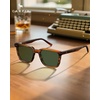 image:imageCARFIA Retro Acetate Polarized Sunglasses for Men UV Protection Square Classic Eyewear for Driving Outdoor2 Brown Striped Frame  Green Lens
