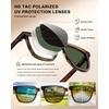 image:imageCARFIA Retro Acetate Polarized Sunglasses for Men UV Protection Square Classic Eyewear for Driving Outdoor2 Brown Striped Frame  Green Lens