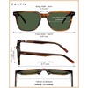 image:imageCARFIA Retro Acetate Polarized Sunglasses for Men UV Protection Square Classic Eyewear for Driving Outdoor2 Brown Striped Frame  Green Lens