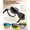 image:imageCARFIA Retro Acetate Polarized Sunglasses for Men UV Protection Square Classic Eyewear for Driving Outdoor3 Tortoise Frame  Grey Lens